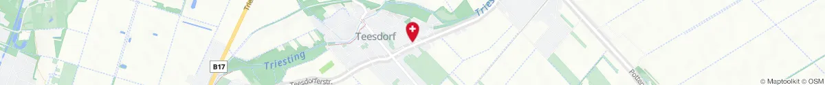 Map representation of the location for die apoteeke in teesdorf in 2524 Teesdorf